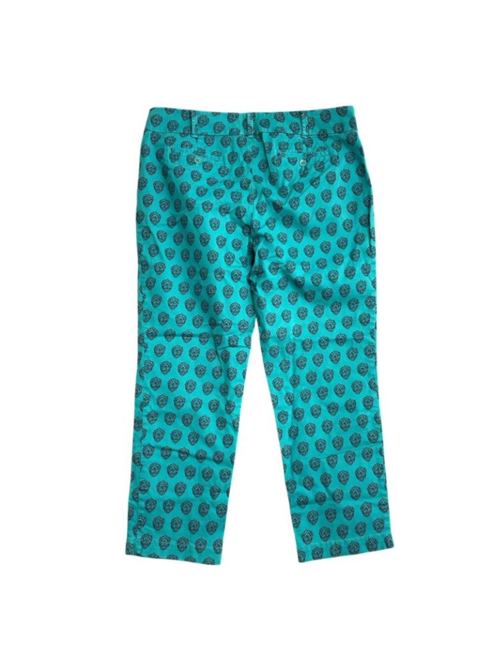 Talbots Women's 14 The Daily Ankle Chino Pants Turquoise Pinecone Print P0548 - Picture 2 of 11